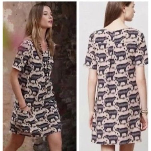 Anthropologie Dresses & Skirts - Anthropologie Maeve Pink & Navy Polar Bear Dress